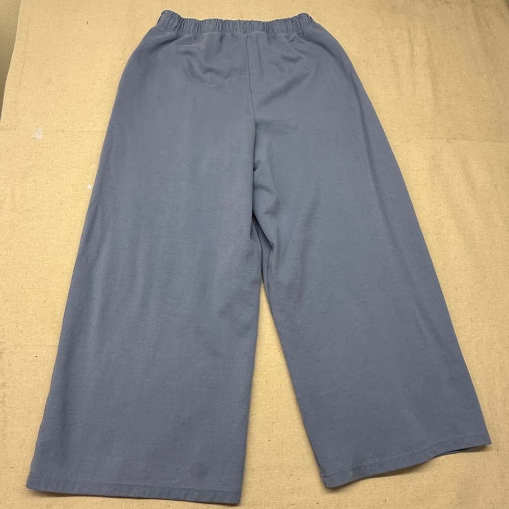 boohooMAN  Wide Leg Sweatpants Dusty Blue Elastic Waist Drawstring Large